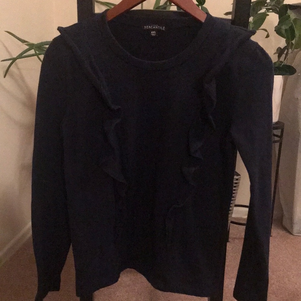 J. Crew Mercantile Long Sleeves Sweat-Shirt with Ruffles